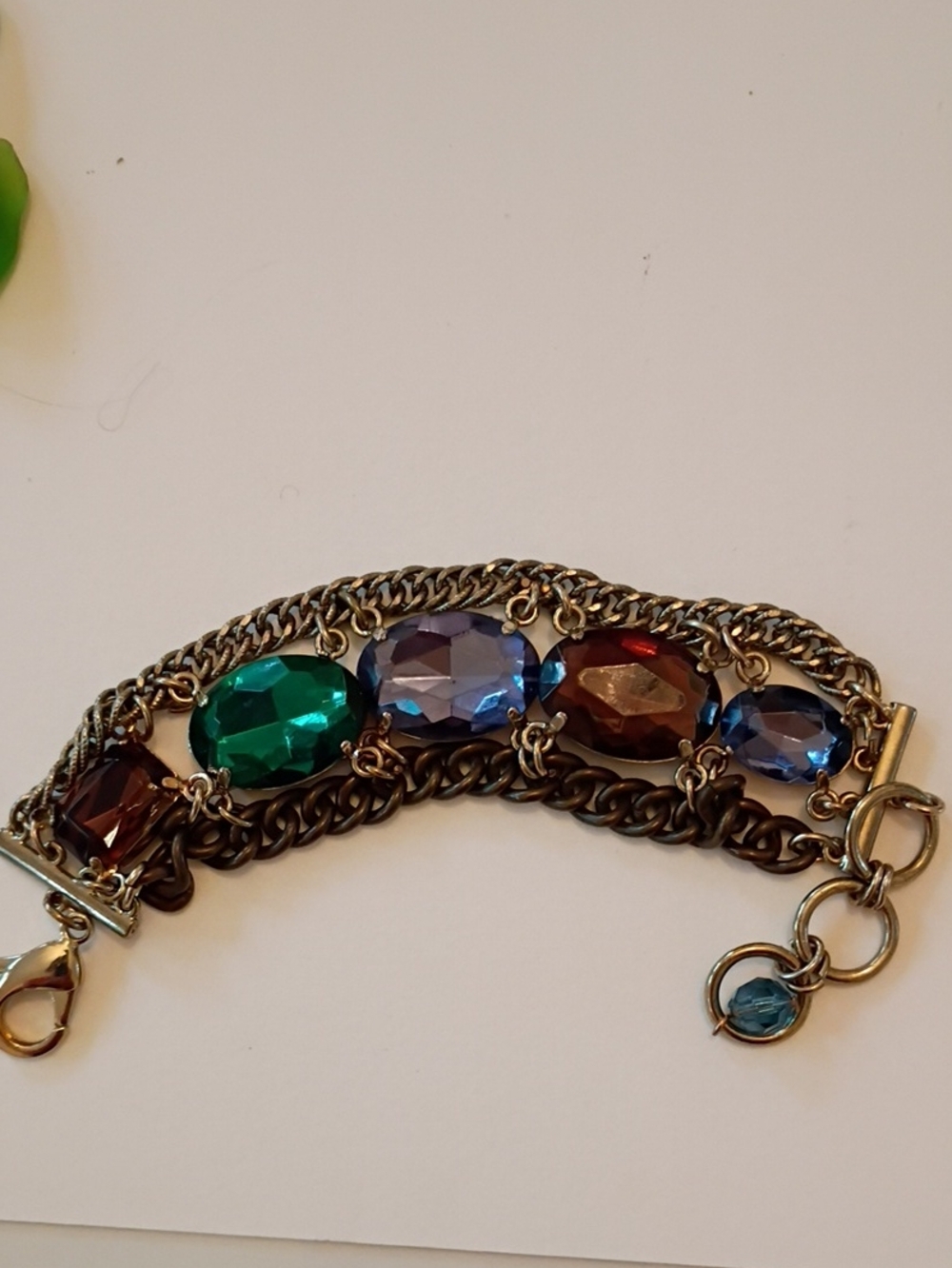Multicolor Gemstone Chain Bracelet - Women Jewelry